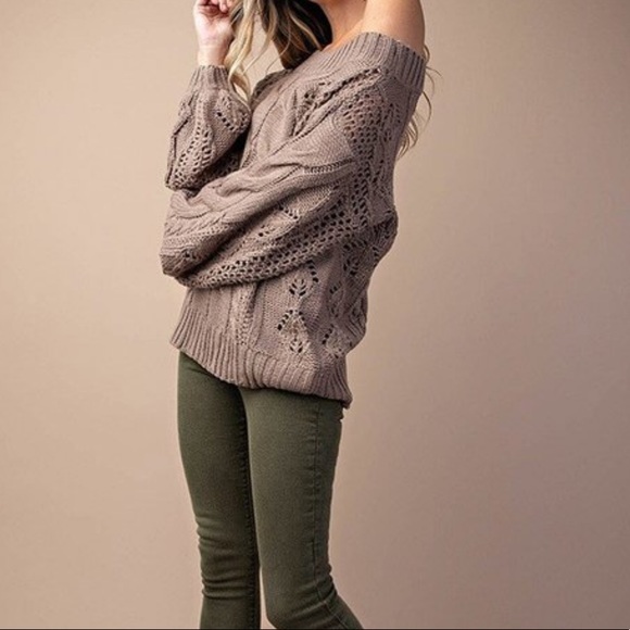 💥FINAL PRICE💥Mocha Cable Knit Sweater - Picture 2 of 7